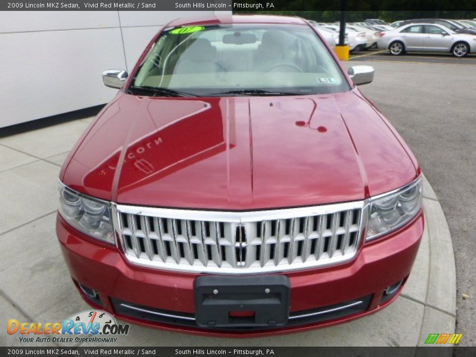 2009 Lincoln MKZ Sedan Vivid Red Metallic / Sand Photo #8