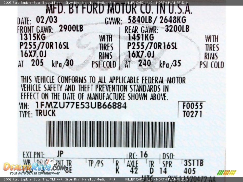 2003 Ford Explorer Sport Trac XLT 4x4 Silver Birch Metallic / Medium Flint Photo #35