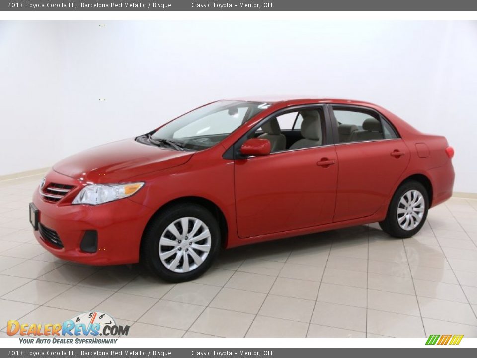 2013 Toyota Corolla LE Barcelona Red Metallic / Bisque Photo #3