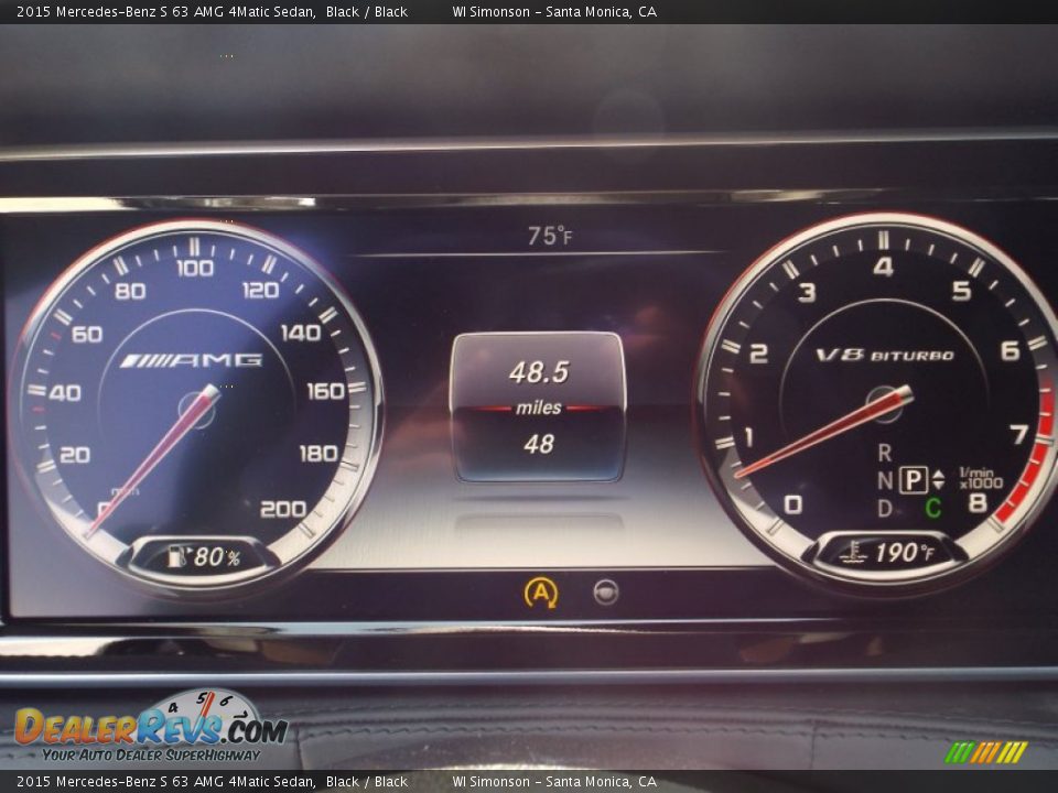 2015 Mercedes-Benz S 63 AMG 4Matic Sedan Black / Black Photo #11