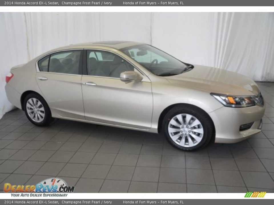 2014 Honda Accord EX-L Sedan Champagne Frost Pearl / Ivory Photo #7