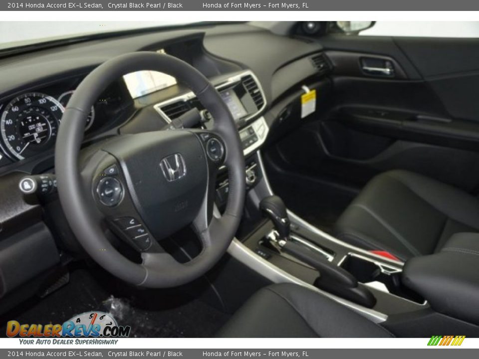 2014 Honda Accord EX-L Sedan Crystal Black Pearl / Black Photo #9