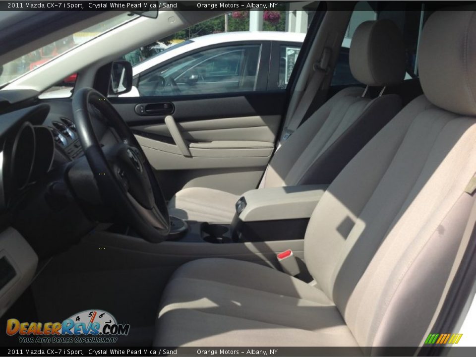 2011 Mazda CX-7 i Sport Crystal White Pearl Mica / Sand Photo #6