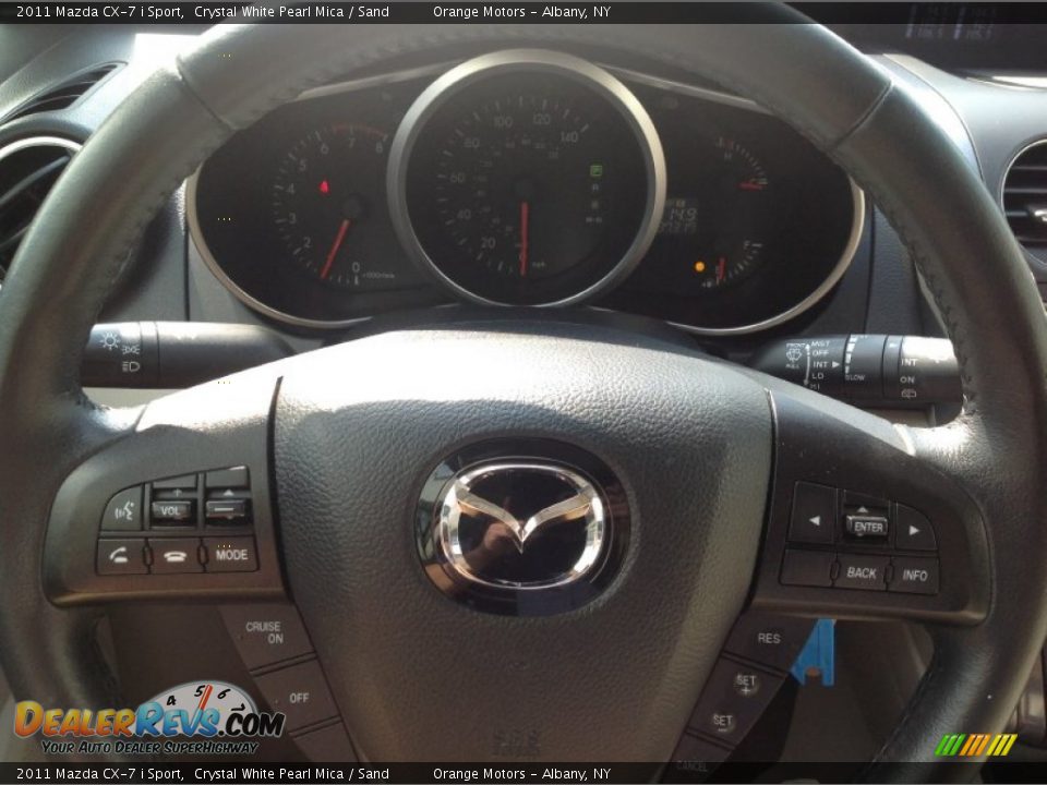 2011 Mazda CX-7 i Sport Crystal White Pearl Mica / Sand Photo #7