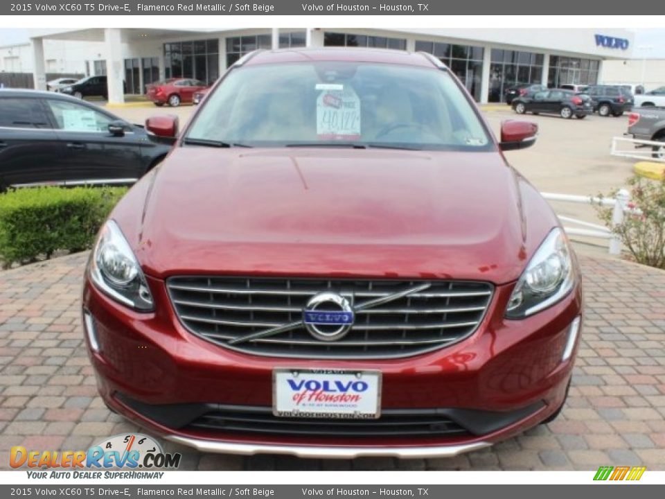 2015 Volvo XC60 T5 Drive-E Flamenco Red Metallic / Soft Beige Photo #2
