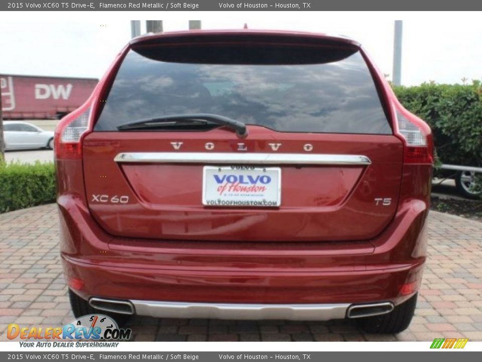 2015 Volvo XC60 T5 Drive-E Flamenco Red Metallic / Soft Beige Photo #6