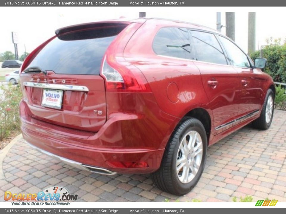 2015 Volvo XC60 T5 Drive-E Flamenco Red Metallic / Soft Beige Photo #7