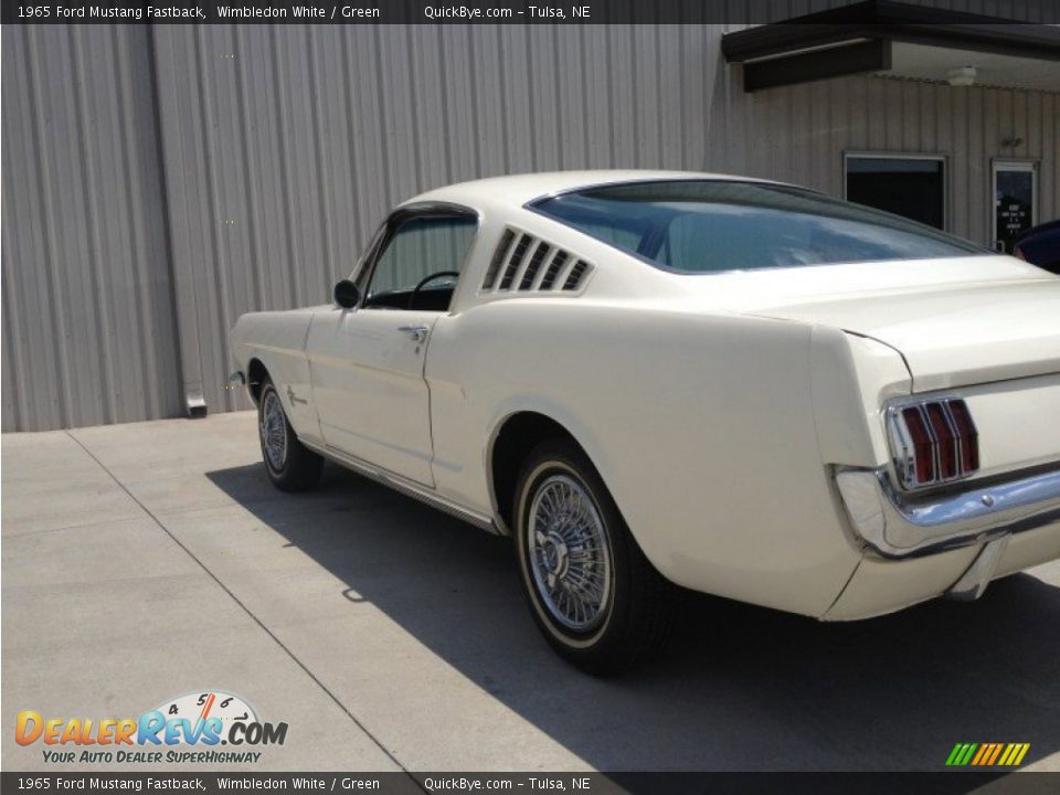 1965 Ford Mustang Fastback Wimbledon White / Green Photo #9