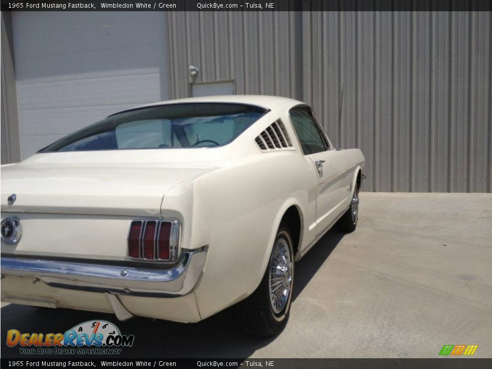 1965 Ford Mustang Fastback Wimbledon White / Green Photo #10
