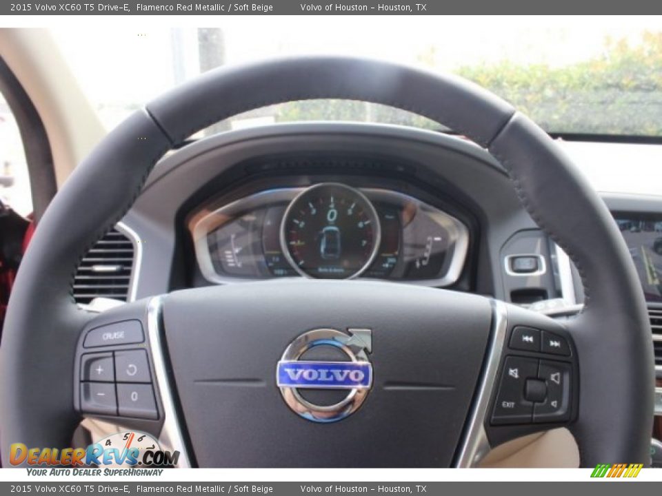 2015 Volvo XC60 T5 Drive-E Flamenco Red Metallic / Soft Beige Photo #20