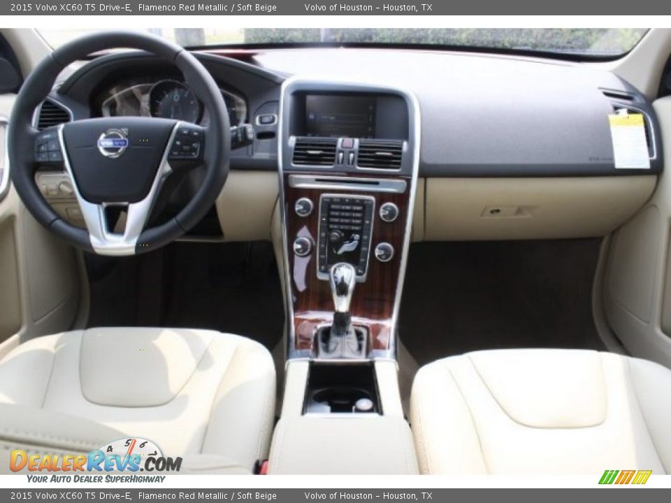 2015 Volvo XC60 T5 Drive-E Flamenco Red Metallic / Soft Beige Photo #25