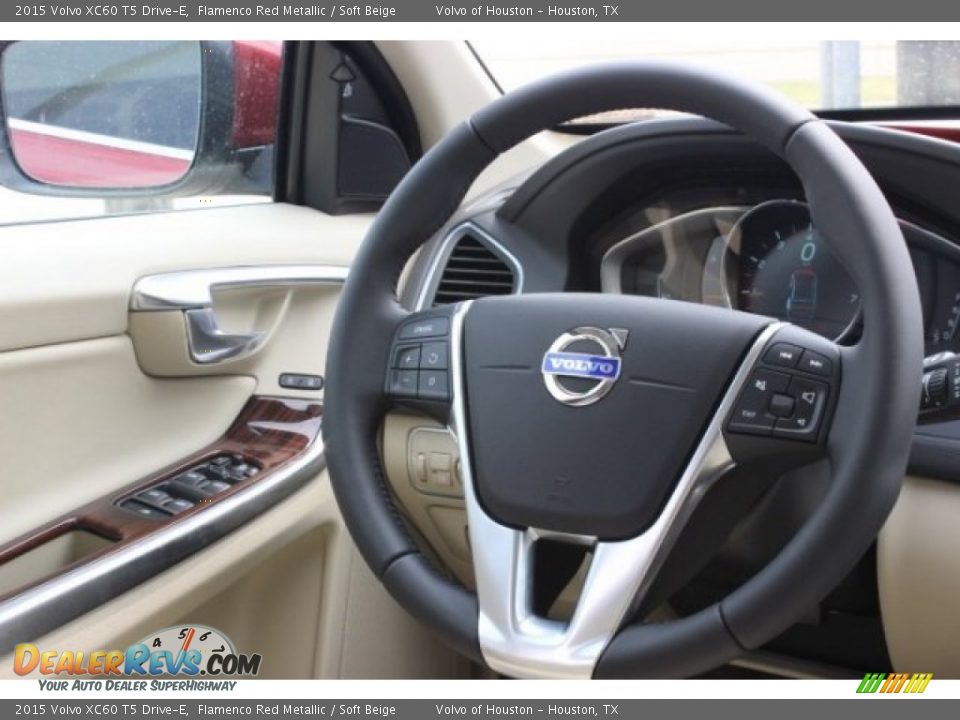 2015 Volvo XC60 T5 Drive-E Flamenco Red Metallic / Soft Beige Photo #26