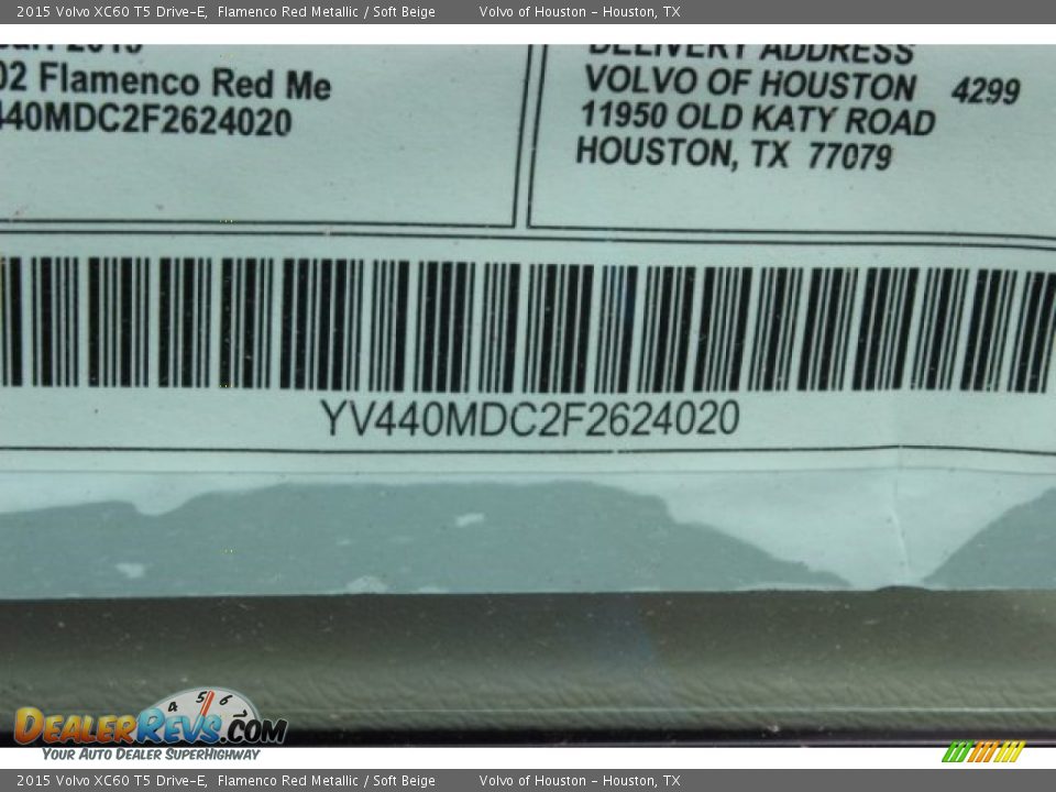 2015 Volvo XC60 T5 Drive-E Flamenco Red Metallic / Soft Beige Photo #35