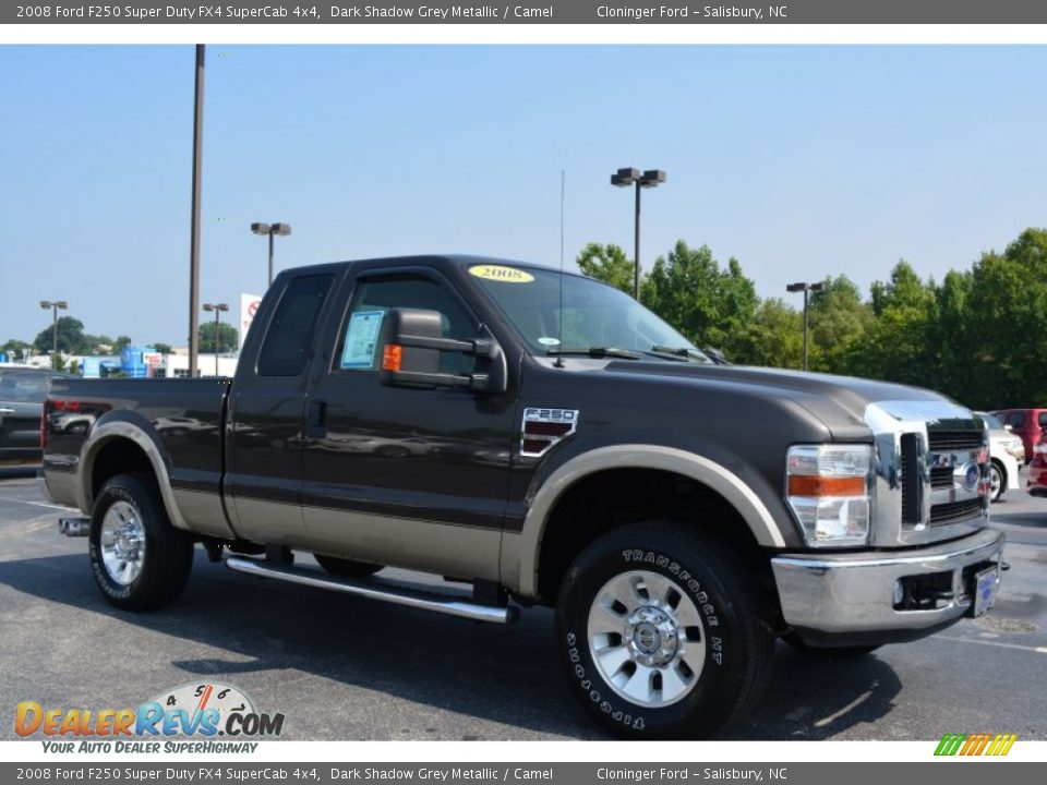2008 Ford F250 Super Duty FX4 SuperCab 4x4 Dark Shadow Grey Metallic / Camel Photo #1