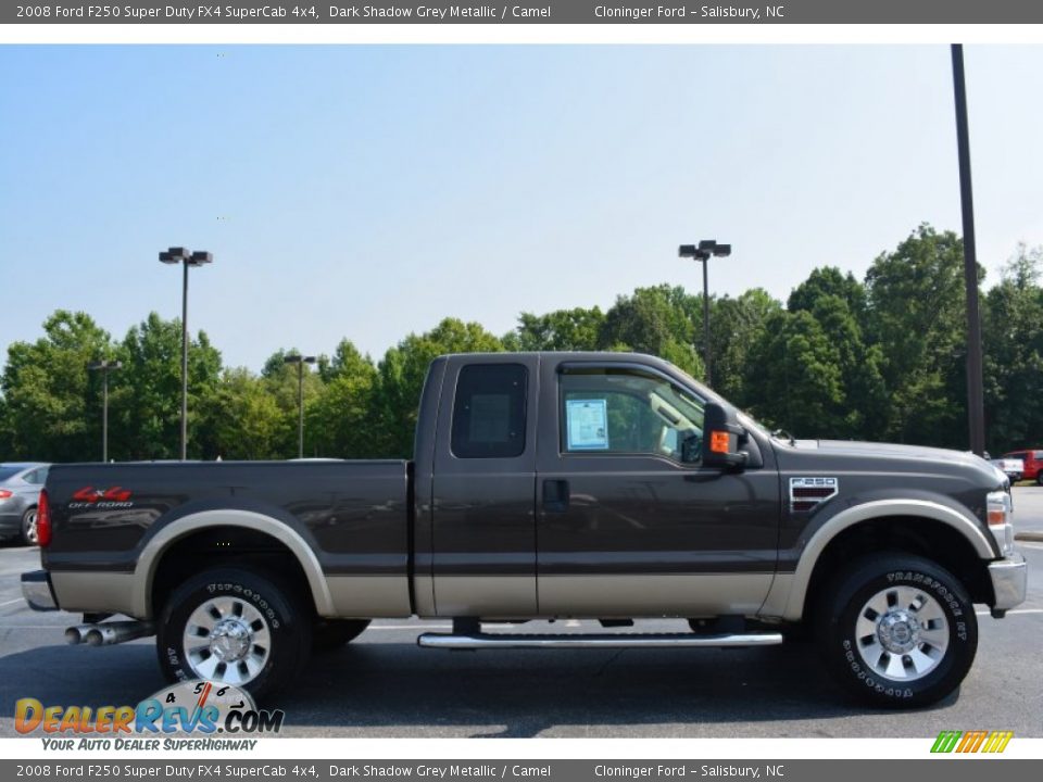 2008 Ford F250 Super Duty FX4 SuperCab 4x4 Dark Shadow Grey Metallic / Camel Photo #2