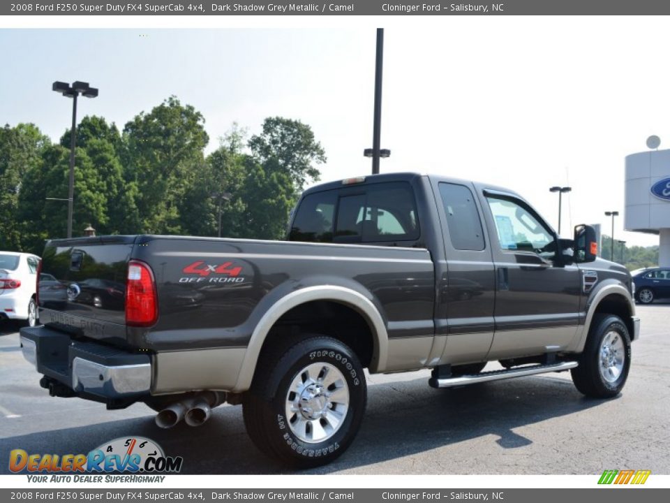 2008 Ford F250 Super Duty FX4 SuperCab 4x4 Dark Shadow Grey Metallic / Camel Photo #4