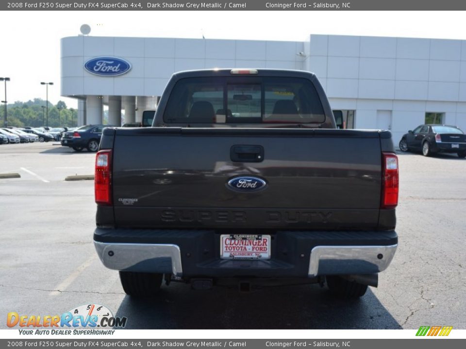 2008 Ford F250 Super Duty FX4 SuperCab 4x4 Dark Shadow Grey Metallic / Camel Photo #5