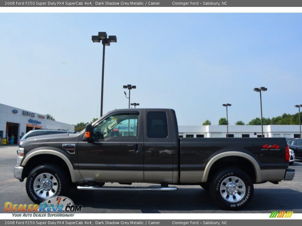 2008 Ford F250 Super Duty FX4 SuperCab 4x4 Dark Shadow Grey Metallic / Camel Photo #6