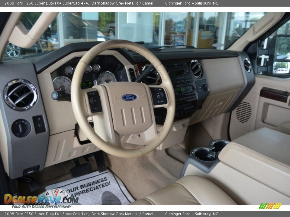 2008 Ford F250 Super Duty FX4 SuperCab 4x4 Dark Shadow Grey Metallic / Camel Photo #10