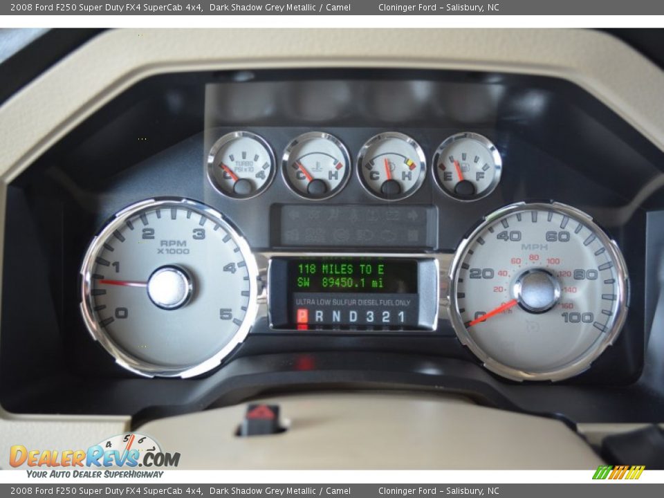 2008 Ford F250 Super Duty FX4 SuperCab 4x4 Dark Shadow Grey Metallic / Camel Photo #23