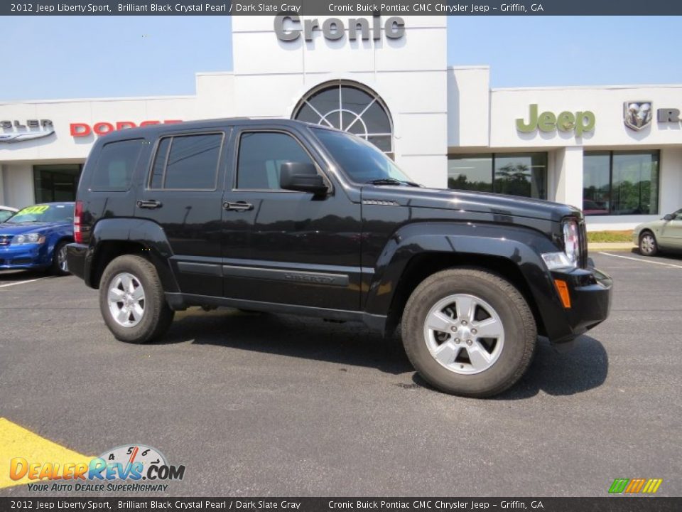 2012 Jeep Liberty Sport Brilliant Black Crystal Pearl / Dark Slate Gray Photo #1