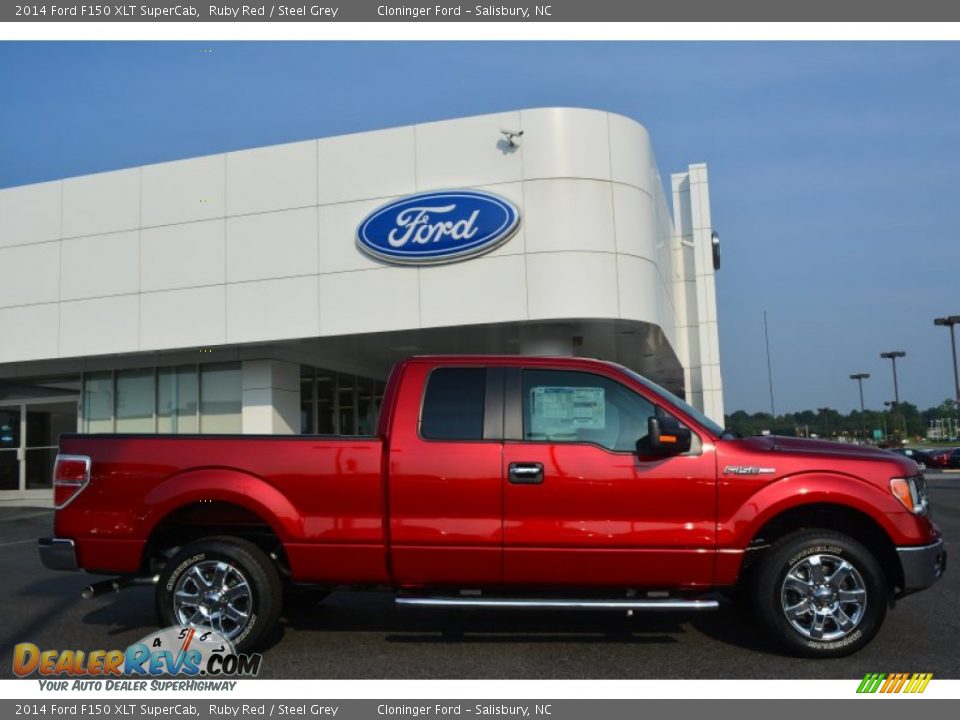 2014 Ford F150 XLT SuperCab Ruby Red / Steel Grey Photo #2