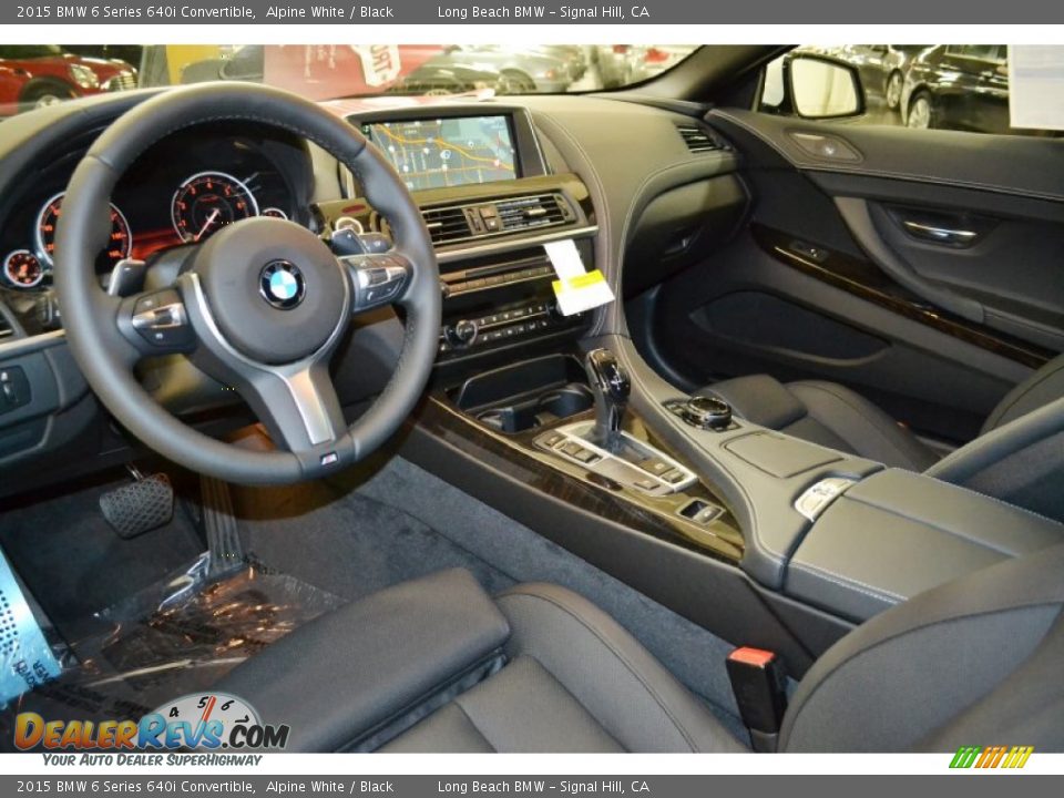 Black Interior - 2015 BMW 6 Series 640i Convertible Photo #6