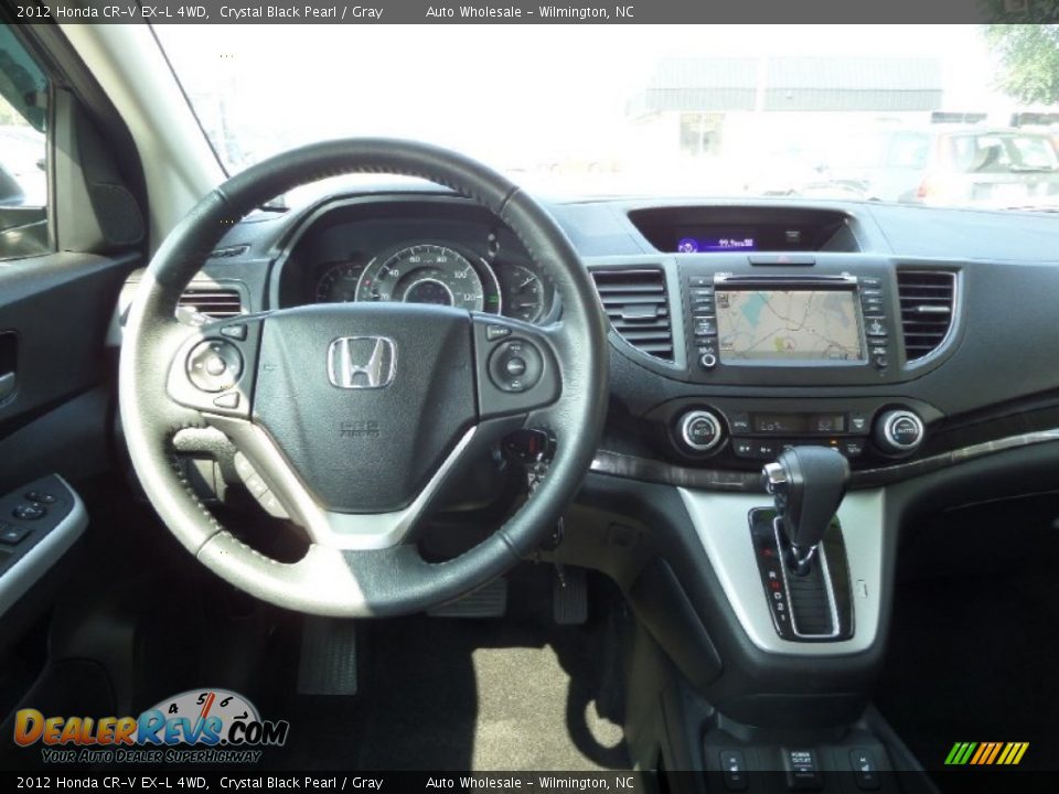 2012 Honda CR-V EX-L 4WD Crystal Black Pearl / Gray Photo #15