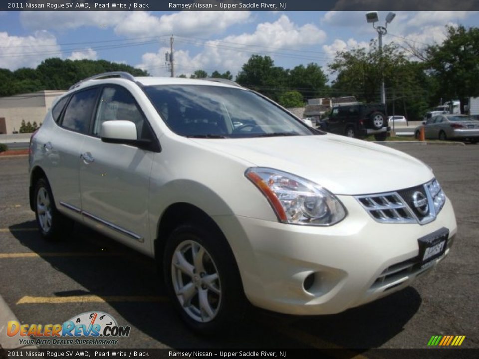 2011 Nissan Rogue SV AWD Pearl White / Black Photo #3