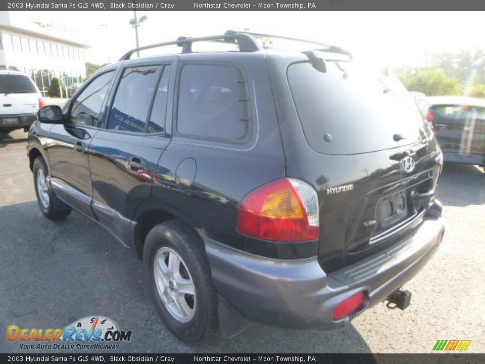 2003 Hyundai Santa Fe GLS 4WD Black Obsidian / Gray Photo #2