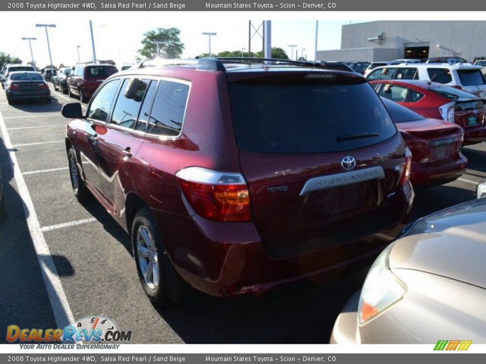 2008 Toyota Highlander 4WD Salsa Red Pearl / Sand Beige Photo #3