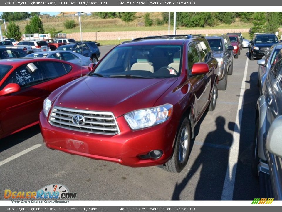 2008 Toyota Highlander 4WD Salsa Red Pearl / Sand Beige Photo #4