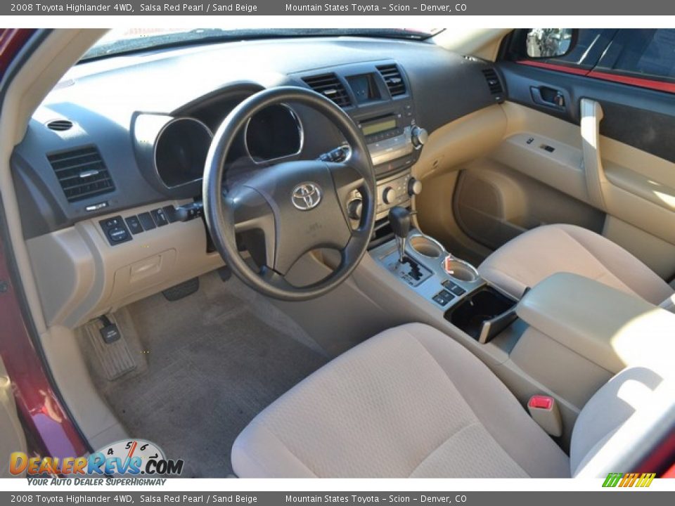 2008 Toyota Highlander 4WD Salsa Red Pearl / Sand Beige Photo #5