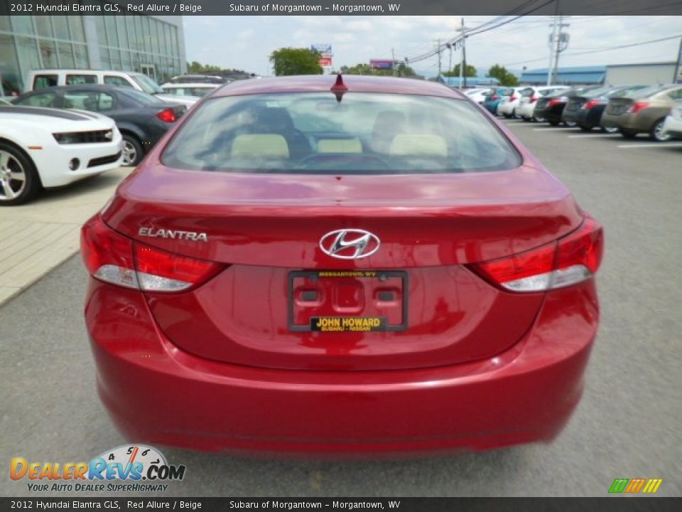 2012 Hyundai Elantra GLS Red Allure / Beige Photo #10