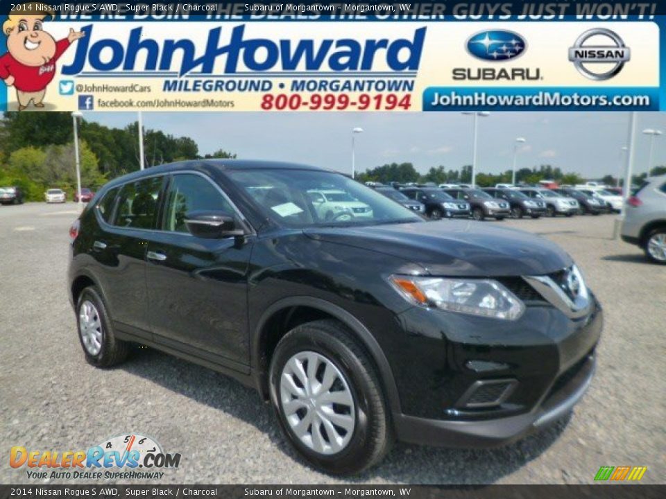 2014 Nissan Rogue S AWD Super Black / Charcoal Photo #1