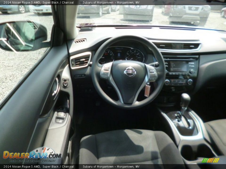 2014 Nissan Rogue S AWD Super Black / Charcoal Photo #14