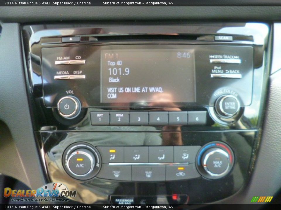 2014 Nissan Rogue S AWD Super Black / Charcoal Photo #18