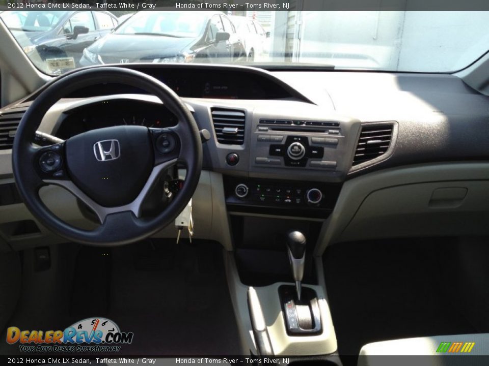 2012 Honda Civic LX Sedan Taffeta White / Gray Photo #11
