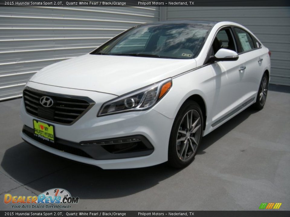 2015 Hyundai Sonata Sport 2.0T Quartz White Pearl / Black/Orange Photo #7