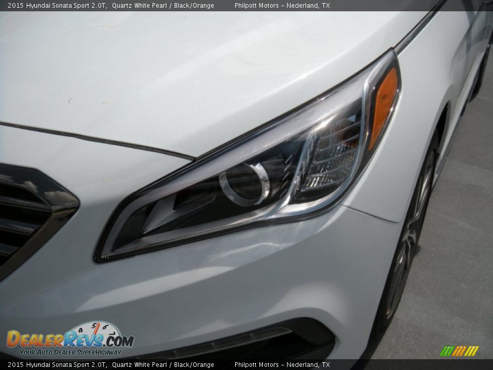 2015 Hyundai Sonata Sport 2.0T Quartz White Pearl / Black/Orange Photo #9