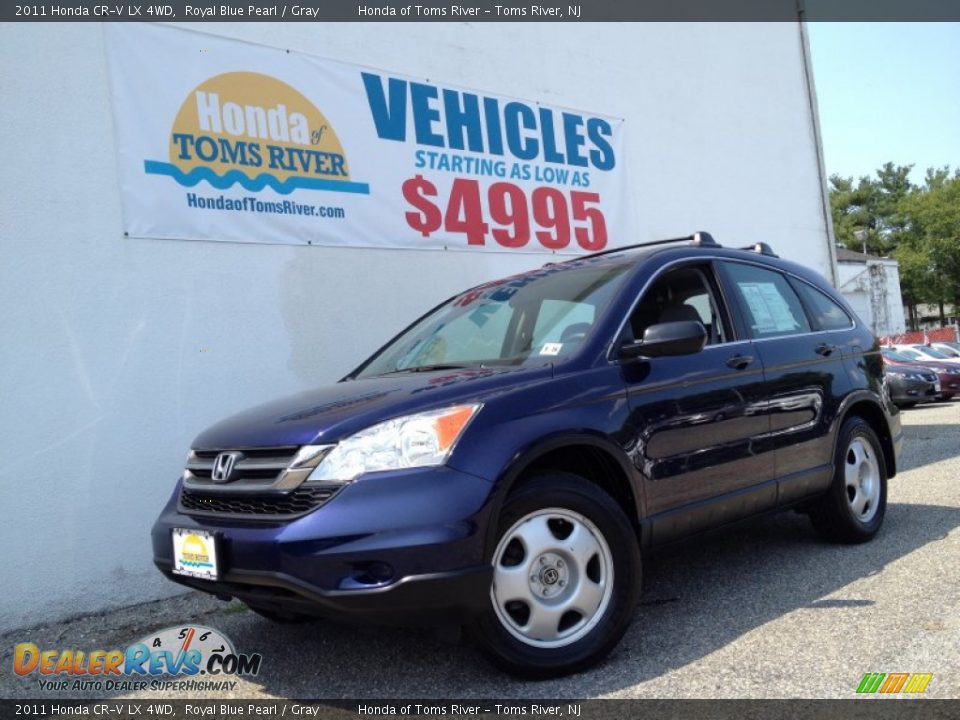 2011 Honda CR-V LX 4WD Royal Blue Pearl / Gray Photo #1