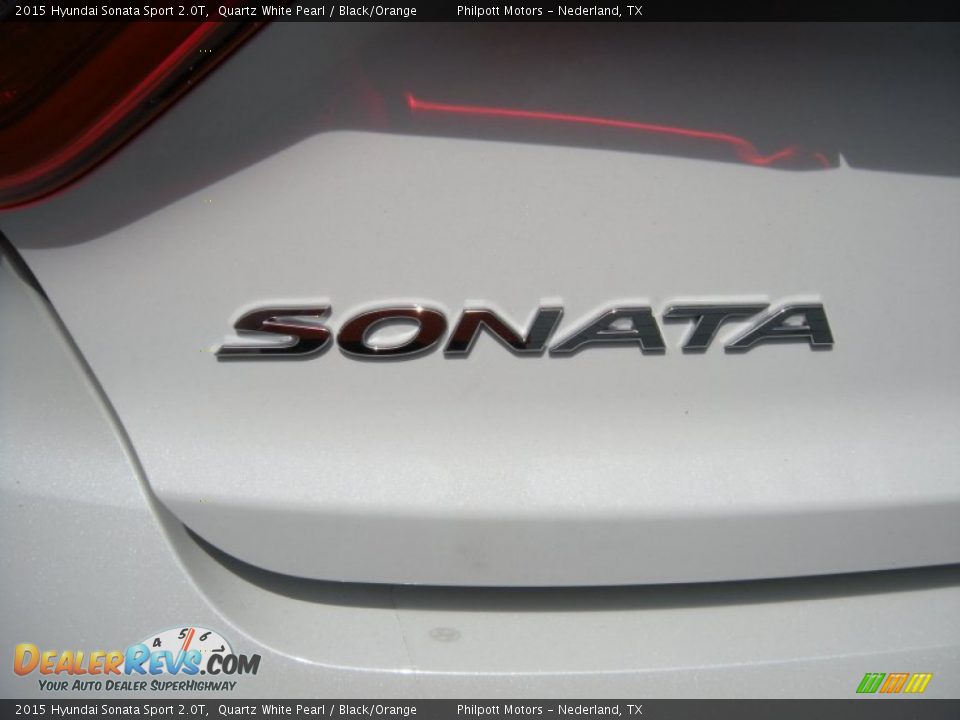 2015 Hyundai Sonata Sport 2.0T Quartz White Pearl / Black/Orange Photo #14