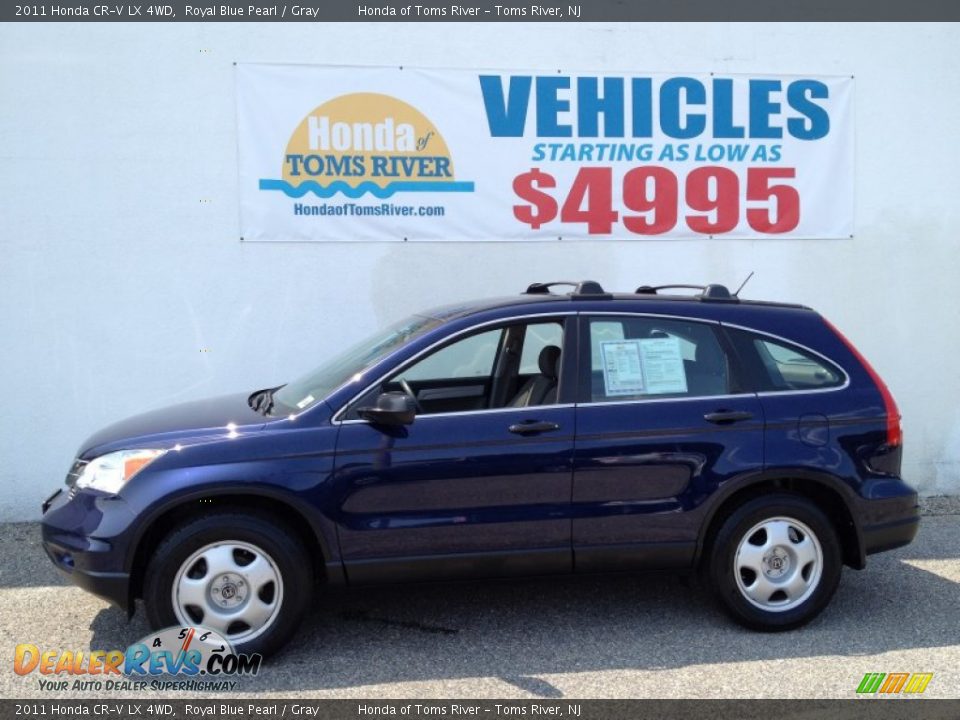 2011 Honda CR-V LX 4WD Royal Blue Pearl / Gray Photo #5