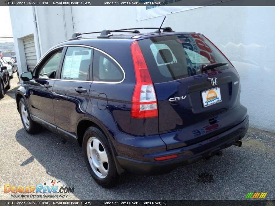 2011 Honda CR-V LX 4WD Royal Blue Pearl / Gray Photo #7
