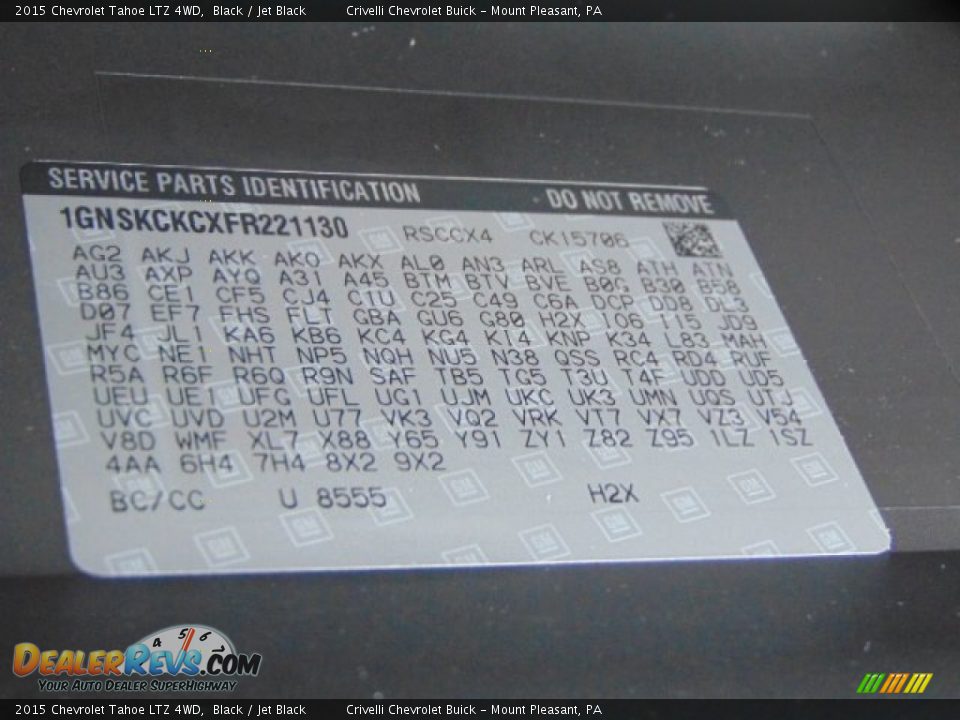 2015 Chevrolet Tahoe LTZ 4WD Black / Jet Black Photo #34