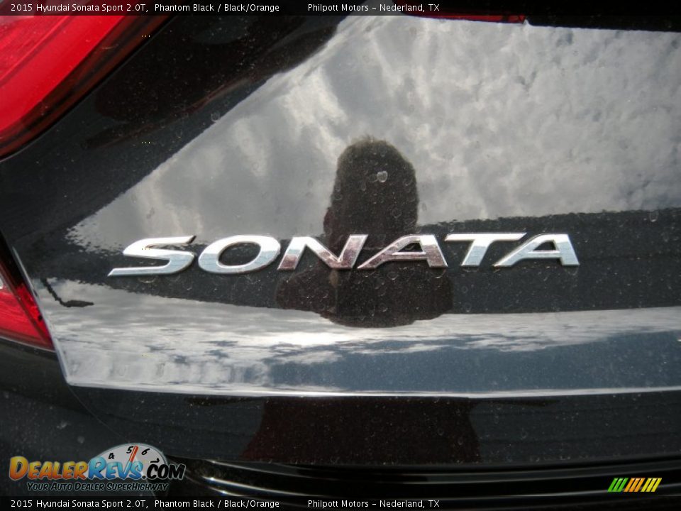 2015 Hyundai Sonata Sport 2.0T Phantom Black / Black/Orange Photo #14