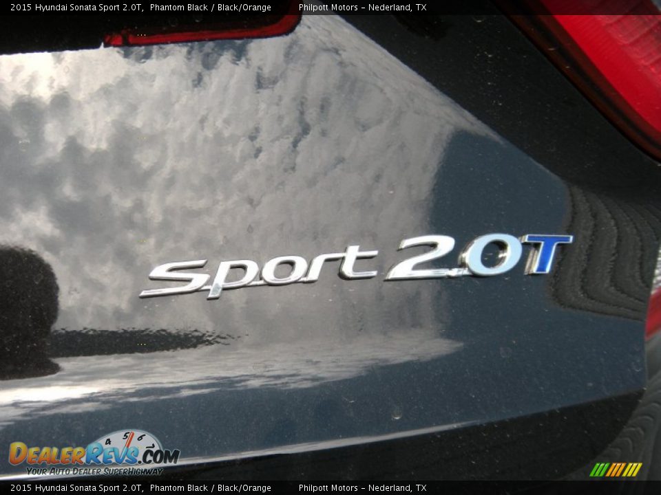 2015 Hyundai Sonata Sport 2.0T Phantom Black / Black/Orange Photo #15