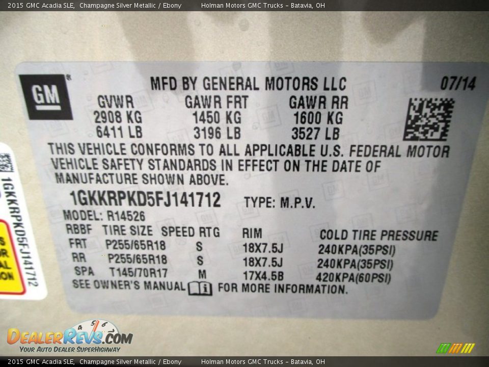 2015 GMC Acadia SLE Champagne Silver Metallic / Ebony Photo #4