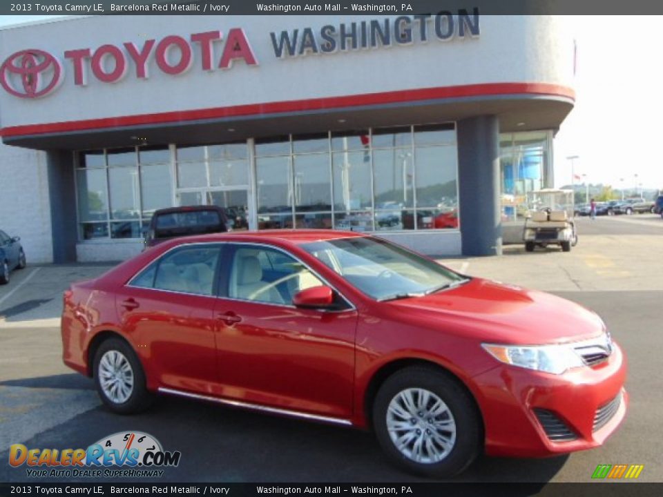 2013 Toyota Camry LE Barcelona Red Metallic / Ivory Photo #2