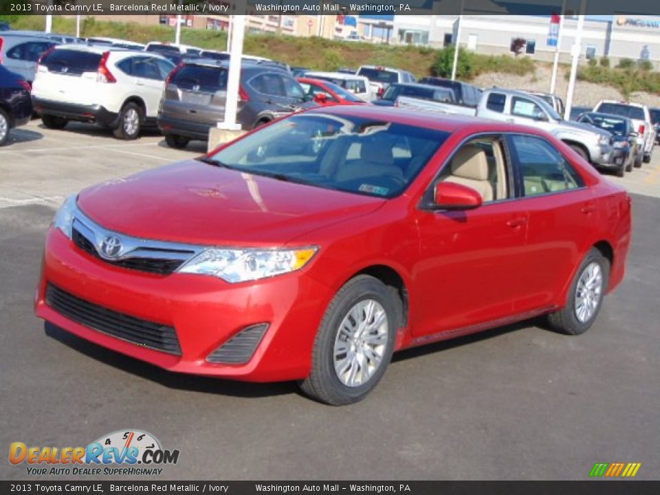 2013 Toyota Camry LE Barcelona Red Metallic / Ivory Photo #4